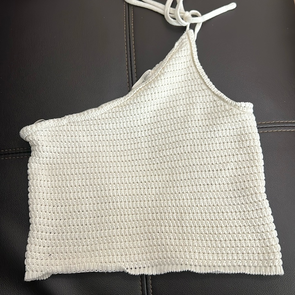 White Crochet Halter Top